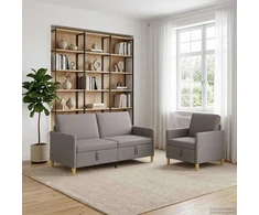 Sofa Sofos komplektas su saugojimu 2 pcs Taupe Poliesteris