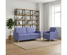 Sofa Sofos komplektas su saugojimu 2 pcs Džinsinės mėlynos
