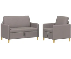 Sofa Sofos komplektas su saugojimu 2 pcs Taupe Poliesteris