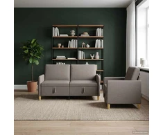 Sofa Sofos komplektas su saugojimu 2 pcs Taupe Poliesteris