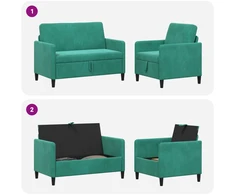 Sofa Sofos komplektas su saugojimu 2 vnt. Turkio Poliesteris