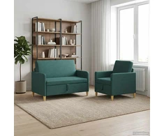 Sofa Sofos komplektas su saugojimu 2 vnt. Tamsiai žalia Poliesteris