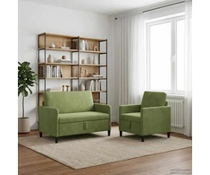 Sofa Sofos komplektas su saugojimu 2 vnt. Šviesiai žalia Poliesteris