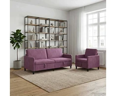 Sofa Sofos komplektas su saugojimu 2 vnt. Violetinė Poliesteris