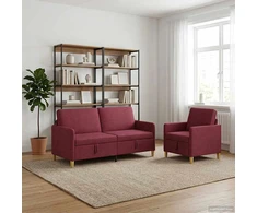 Sofa Sofos komplektas su saugojimu 2 vnt. Vyno raudona Poliesteris