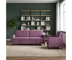 Sofa Sofos komplektas su saugojimu 2 vnt. Violetinė Poliesteris