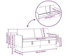 Sofa Sofos komplektas su saugojimu 2 vnt. Geltona Poliesteris