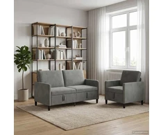 Sofa Sofos komplektas su saugojimu 2 vnt. Tamsiai pilka Poliesteris