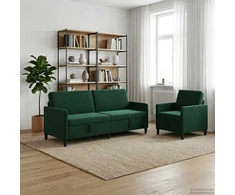Sofa Sofos komplektas su saugojimu 2 vnt. Tamsiai žalia Poliesteris