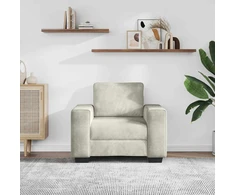 Sofa Sofos krėslas, kreminės spalvos, 100x77x82 cm, aksomas