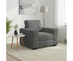 Fotelis Sofos krėslas, tamsiai pilkas, 100x77x82 cm, aksomas