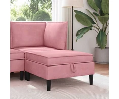 Sofa Sofos pufas su saugojimo funkcija Rožinė Aksomas
