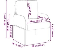Sofa Sofos su pagalve 55cm Vyno raudona fanera