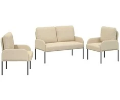 Sofa Sofų komplektai 3 pcs Kreminė 115 x 56 x 80 cm fanera