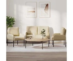 Sofa Sofų komplektai 3 pcs Kreminė 115 x 56 x 80 cm fanera