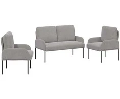 Sofa Sofų komplektai 3 pcs Šviesiai pilka 115 x 56 x 80 cm fanera