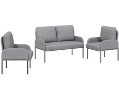 Sofa Sofų komplektai 3 pcs Šviesiai pilka 115 x 56 x 80 cm fanera