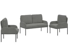 Sofa Sofų komplektai 3 pcs Tamsiai pilka 115 x 56 x 80 cm fanera