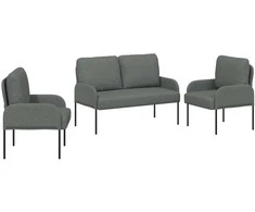 Sofa Sofų komplektai 3 pcs Tamsiai pilka 115 x 56 x 80 cm fanera