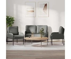 Sofa Sofų komplektai 3 pcs Tamsiai pilka 115 x 56 x 80 cm fanera