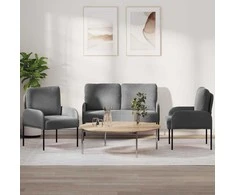 Sofa Sofų komplektai 3 pcs Tamsiai pilka 115 x 56 x 80 cm fanera
