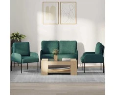 Sofa Sofų komplektai 3 pcs Tamsiai žalia 115 x 56 x 80 cm fanera