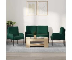 Sofa Sofų komplektai 3 pcs Tamsiai žalia 115 x 56 x 80 cm fanera