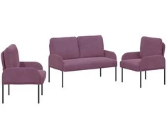 Sofa Sofų komplektai 3 pcs Violetinė 115 x 56 x 80 cm fanera
