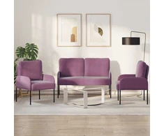 Sofa Sofų komplektai 3 pcs Violetinė 115 x 56 x 80 cm fanera