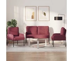Sofa Sofų komplektai 3 pcs Vyno raudona 115 x 56 x 80 cm fanera