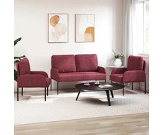 Sofa Sofų komplektai 3 vnt. Vyno raudona fanera