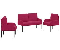 Sofa Sofų komplektai 3 pcs Vyno raudona 115 x 56 x 80 cm fanera