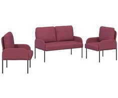 Sofa Sofų komplektai 3 pcs Vyno raudona 115 x 56 x 80 cm fanera