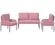 Sofa Sofų komplektai 3 vnt. Rožinė fanera