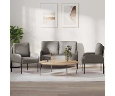 Sofa Sofų komplektai su pagalve 3 pcs Taupe 115 x 56 x 80 cm fanera
