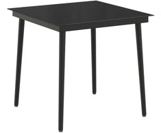 Sofa Stalo Rinkinys 5 vnt. Juoda ir kreminė balta