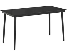 Lauko baldų komplektas Sofa Stalo Rinkinys 5 vnt. Juoda ir kreminė balta