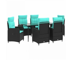 Sofa Stalo Rinkinys su pagalve su pagalve 7 pcs