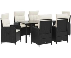 Sofa Stalo Rinkinys su pagalve su pagalve 7 pcs
