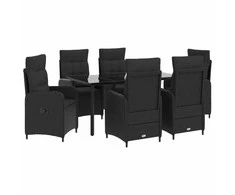 Sofa Stalo Rinkinys su pagalve su pagalve 7 pcs