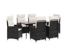 Sofa Stalo Rinkinys su pagalve su pagalve 7 pcs