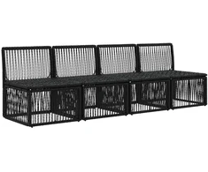 Sofa su keturiomis vietomis 4 pcs 4-Vietų skaičius Juoda