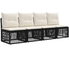Sofa su keturiomis vietomis 4 pcs 4-Vietų skaičius Juoda