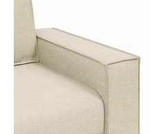 Sofa 2 pcs Smėlio 220 x 80 x 84 cm Lino mišinio audinys
