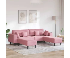 Sofa 3 pcs Rožinė 250 x 188 x 76 cm Aksomas