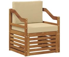 Lauko sofa Tvirta akacijos mediena ir poliesteris Natūrali