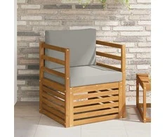 Lauko sofa Tvirta akacijos mediena ir poliesteris Natūrali