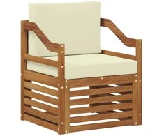 Lauko sofa Tvirta akacijos mediena ir poliesteris Natūrali