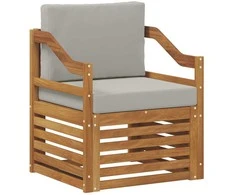 Lauko sofa Tvirta akacijos mediena ir poliesteris Natūrali