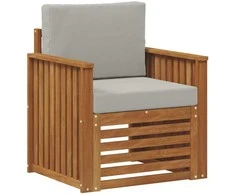Lauko sofa Tvirta akacijos mediena ir poliesteris Natūrali